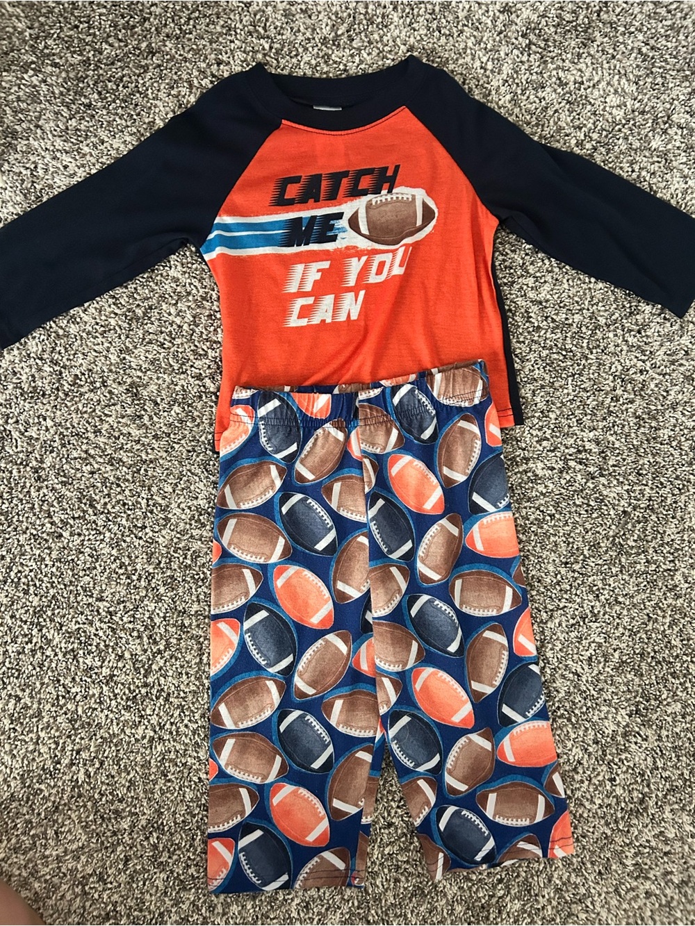 Toddler Boys, The Children's Place,Football, 2-Piece Pajama Set 18-24Months